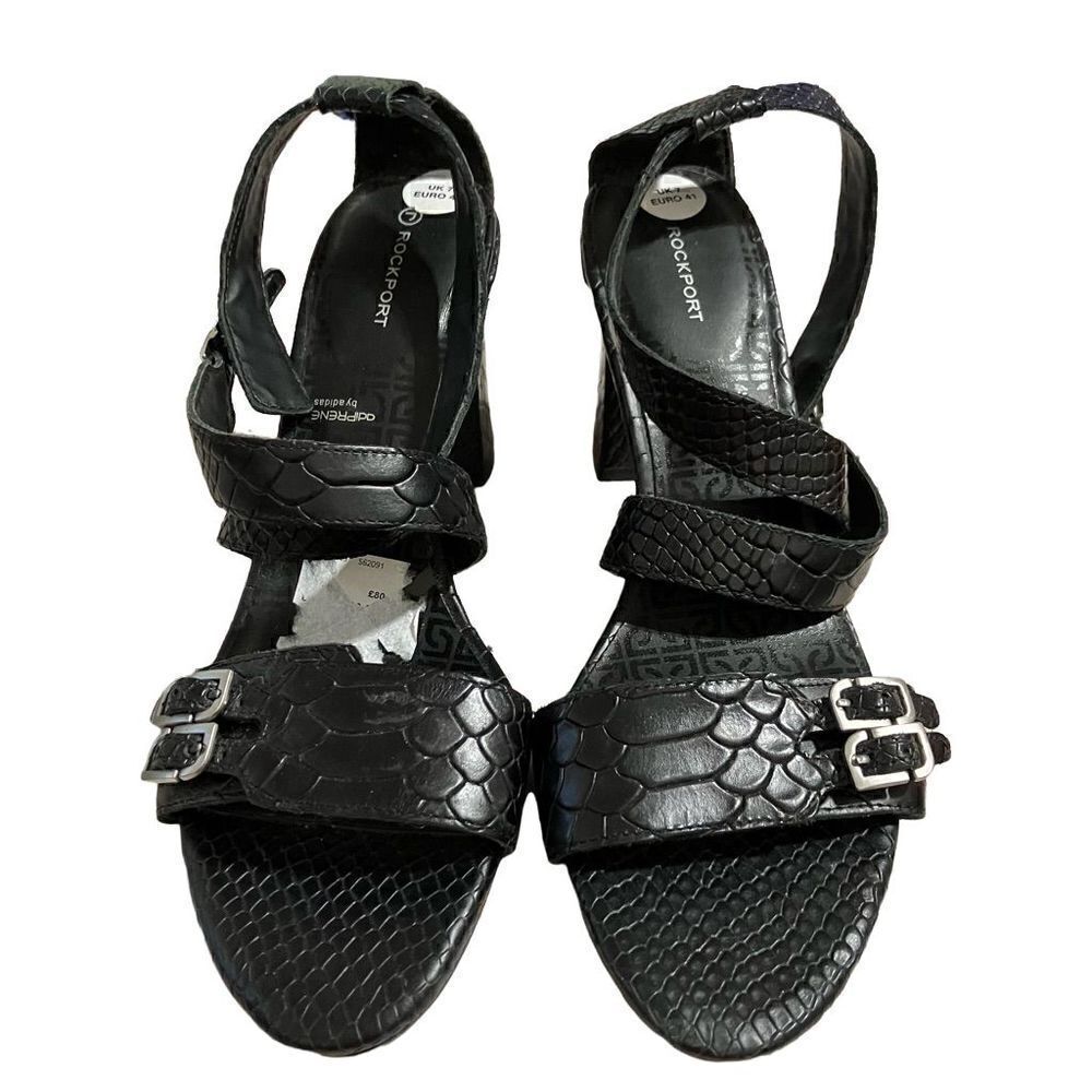 ROCKPORT Black Leather Ankle Strap Heels / NWT / SZ: 9.5 US